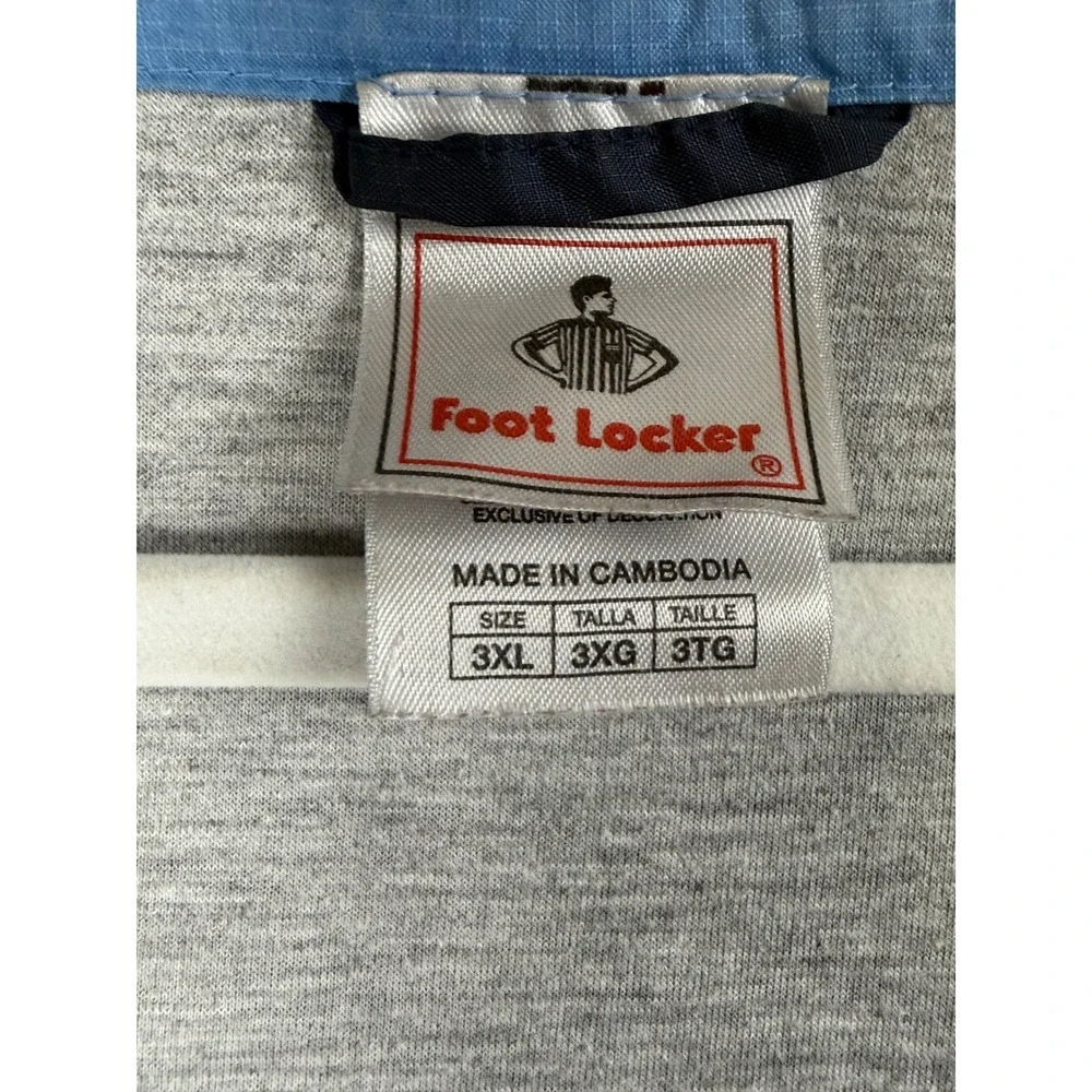 Foot Locker Mens 3XL Navy Blue Striped Ripstop Full Zip Windbreaker Jacket